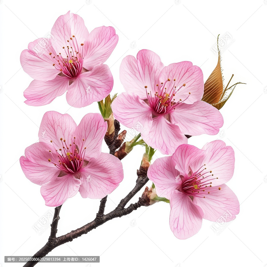 美麗粉紅色櫻花樹枝