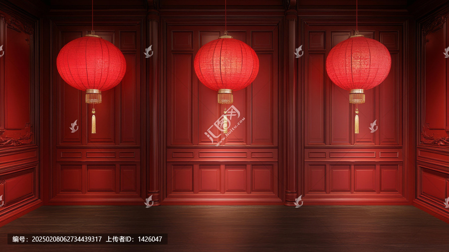 中式風(fēng)格房間紅燈籠