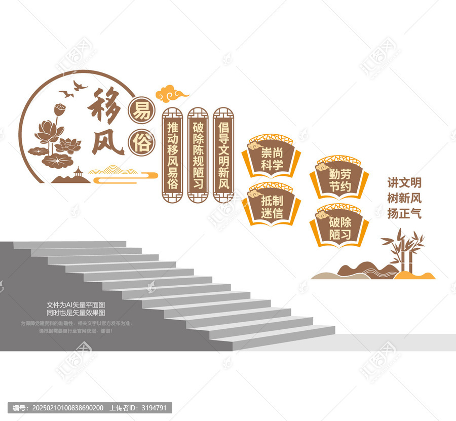 移風(fēng)易俗文化階梯墻