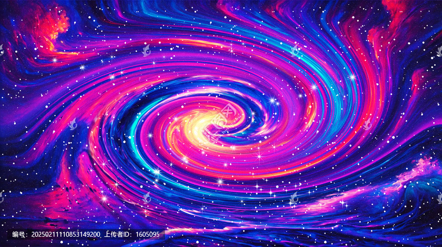 炫彩絢麗漩渦星空