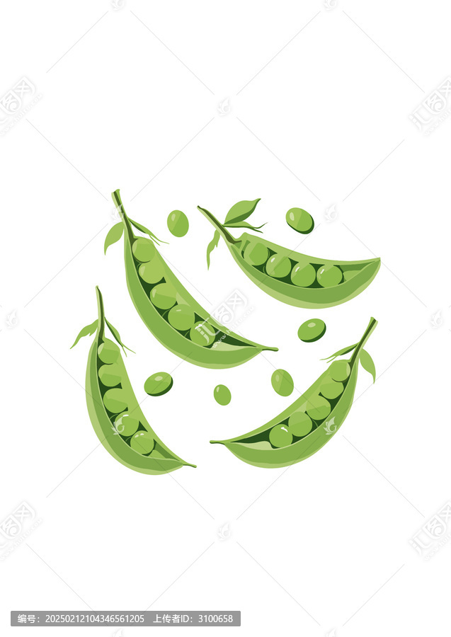 矢量蔬菜豌豆