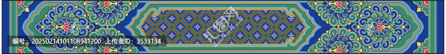 山西太原文廟山門(mén)彩繪矢量圖