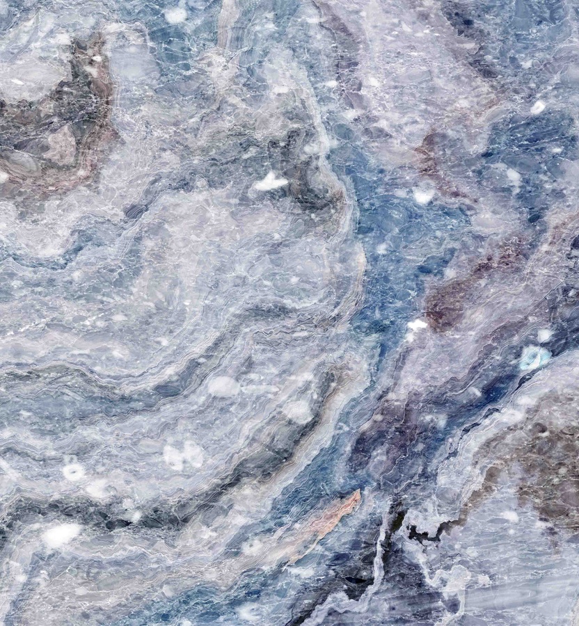 藍(lán)灰流水紋水墨紋藝術(shù)奢石巖板大理石