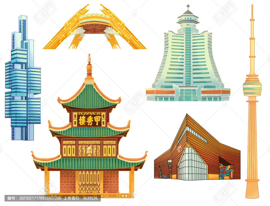 貴陽建筑著名景點(diǎn)地標(biāo)甲秀樓免摳素材