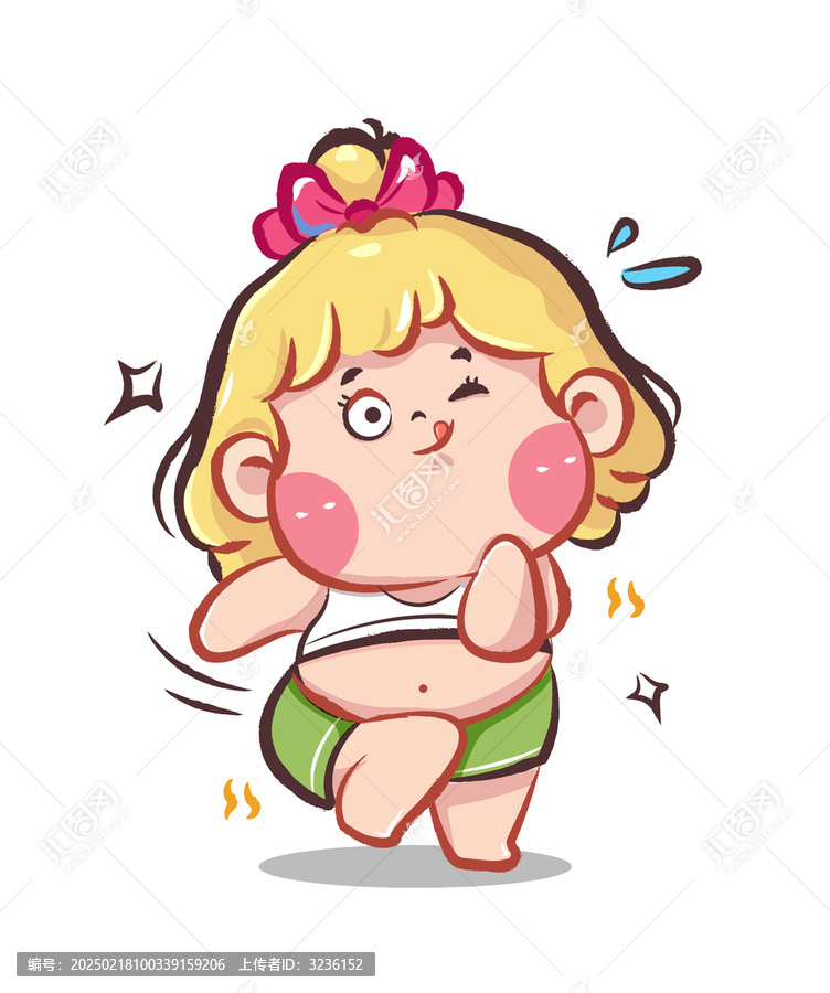 小胖女孩健身跳操