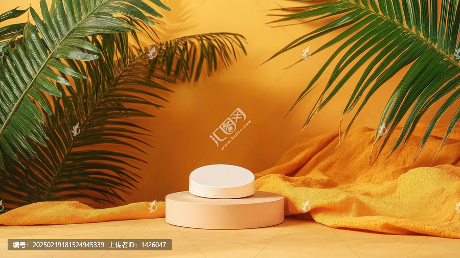 熱帶極簡展示臺背景圖片