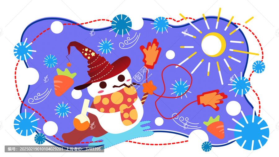 雪人冬季雪花浪漫裝飾圣誕