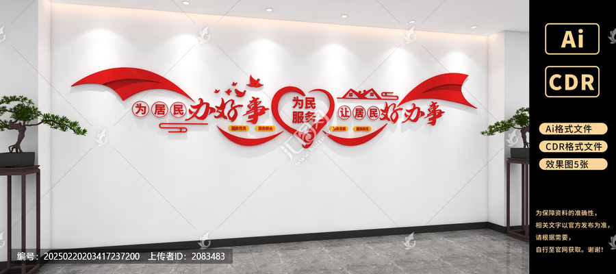 為居民辦好事讓居民好辦事文化墻
