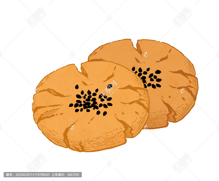 手繪糕點桃酥插畫