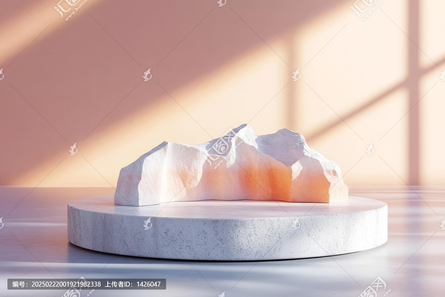 抽象極簡石雕場景