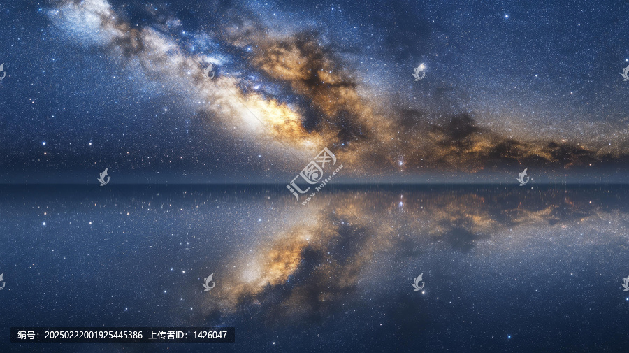 倒映星空的銀河夜空