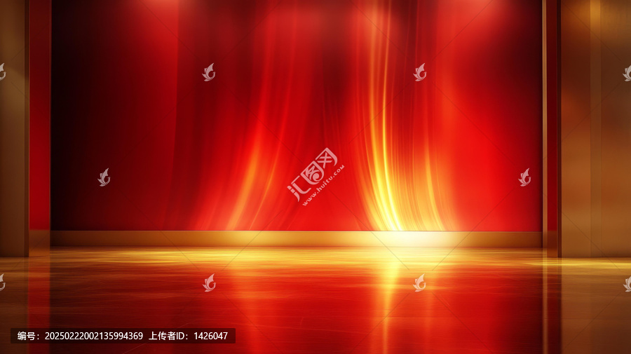 紅色金色舞臺(tái)背景