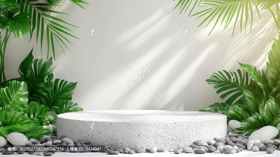 現(xiàn)代簡約綠色植物產(chǎn)品展示臺