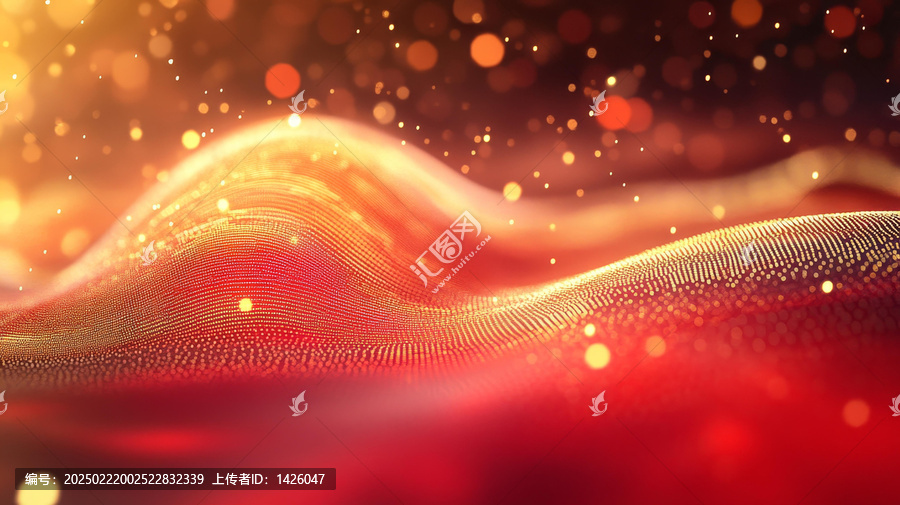 抽象金色紅色波浪背景設(shè)計