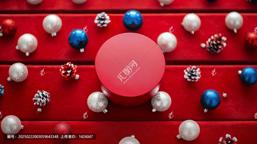 圣誕促銷紅色展示臺(tái)擺設(shè)