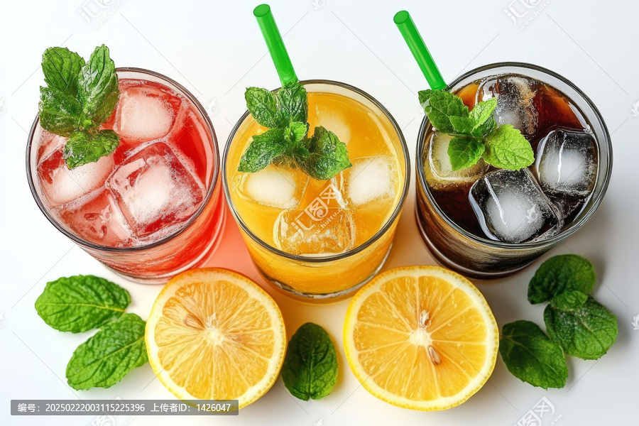 清爽夏季飲品與柑橘及香草