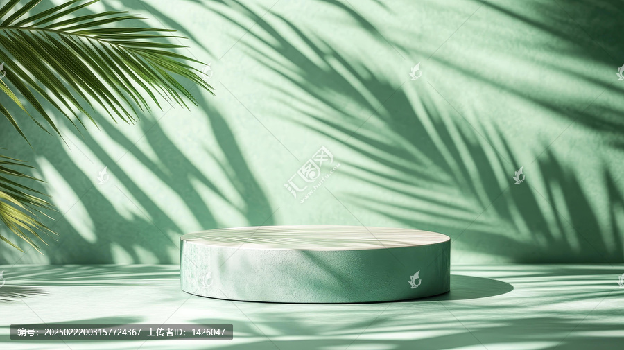 綠色美學(xué)極簡(jiǎn)產(chǎn)品展示臺(tái)