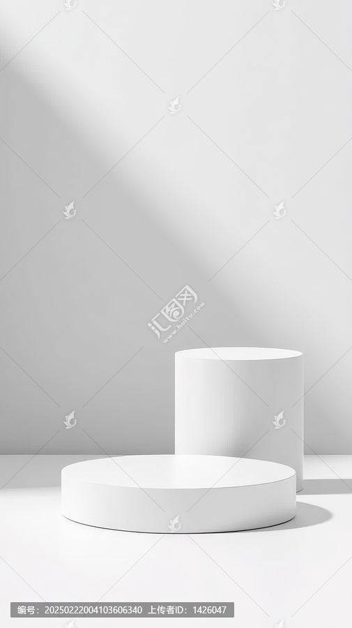 簡約白色幾何展示臺