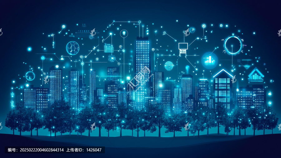 智慧城市科技圖示