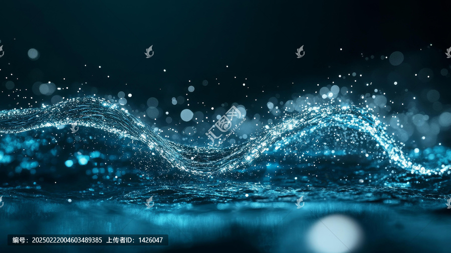 抽象的數(shù)字水波紋