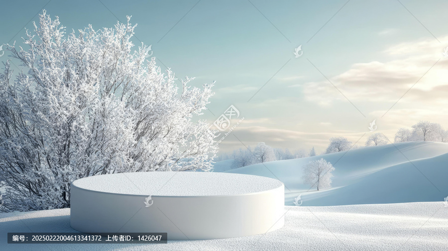 冬季雪景展示臺(tái)
