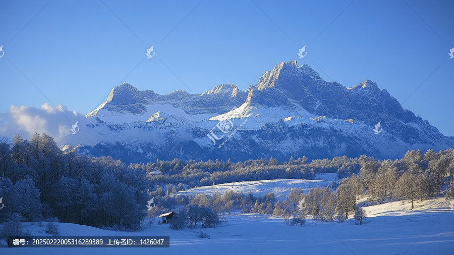 冬季皚皚雪山美景