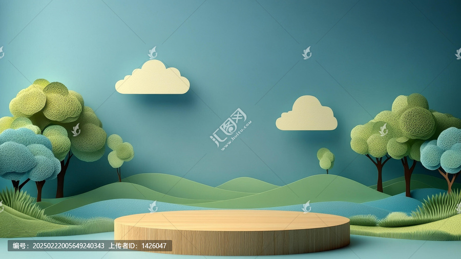 立體紙藝風(fēng)景展示臺