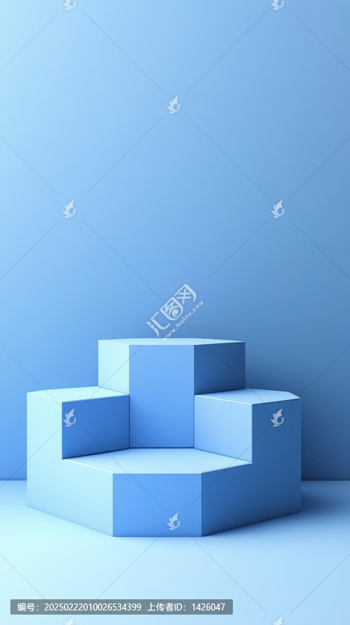 抽象輕藍(lán)色幾何展示臺(tái)