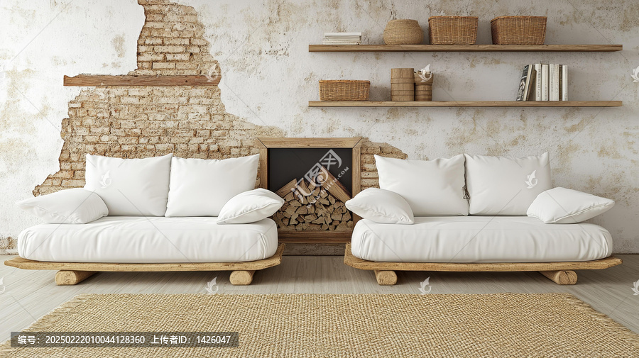 簡約現(xiàn)代的木質(zhì)沙發(fā)北歐風(fēng)客廳
