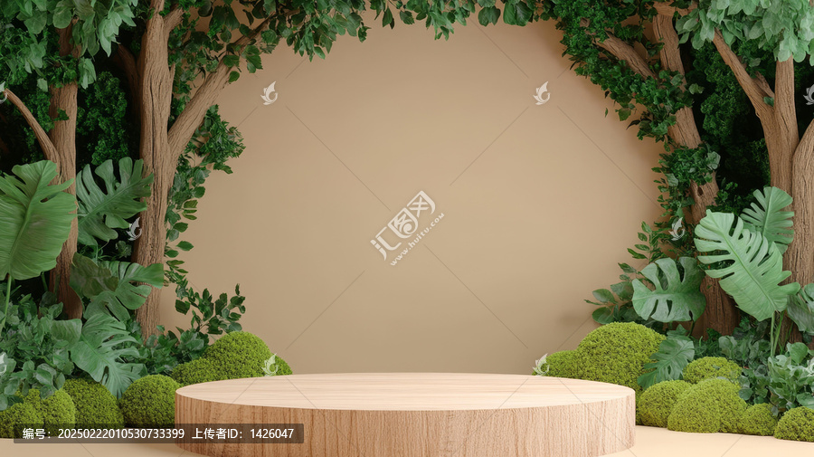 自然簡約木質(zhì)展臺背景圖片