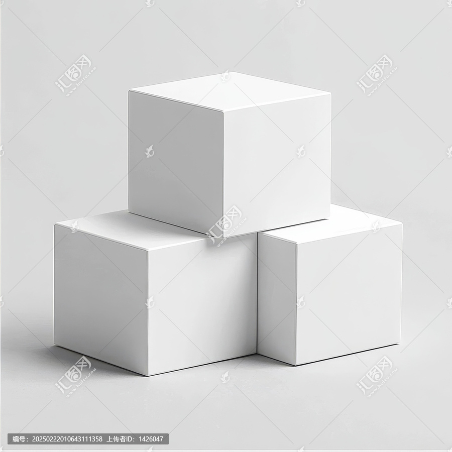 白色立方體堆疊