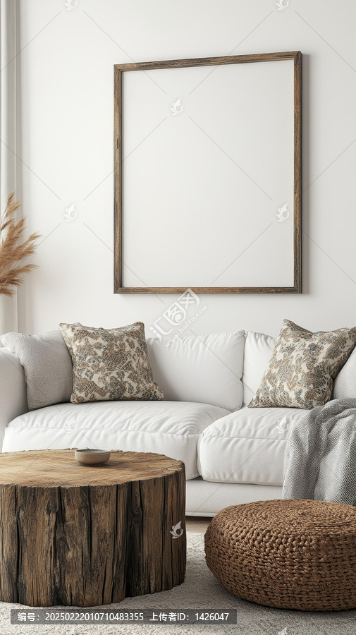 現(xiàn)代鄉(xiāng)村風(fēng)格客廳室內(nèi)設(shè)計(jì),空白畫框