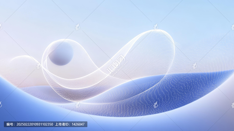 抽象藍(lán)色光影波紋圖