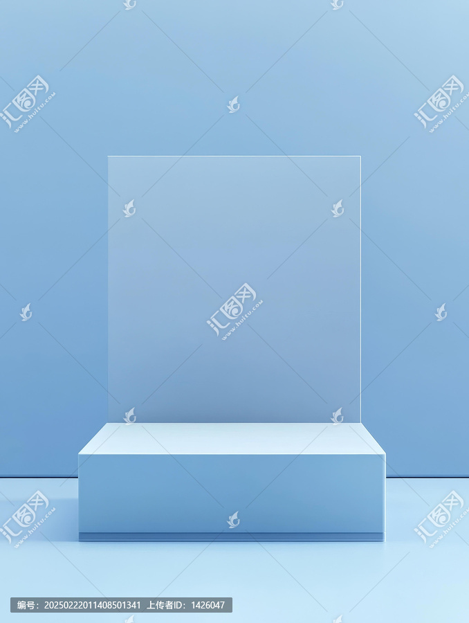 抽象淺藍色簡約展示臺