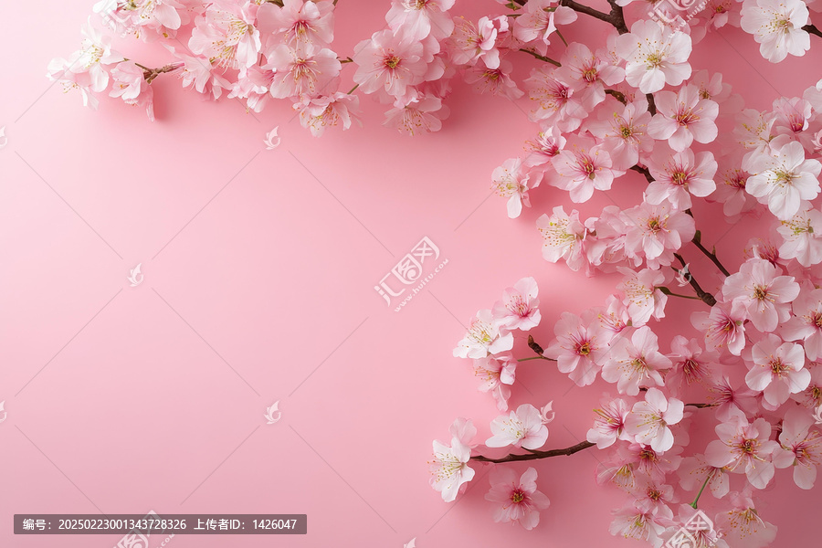 粉嫩櫻花背景圖