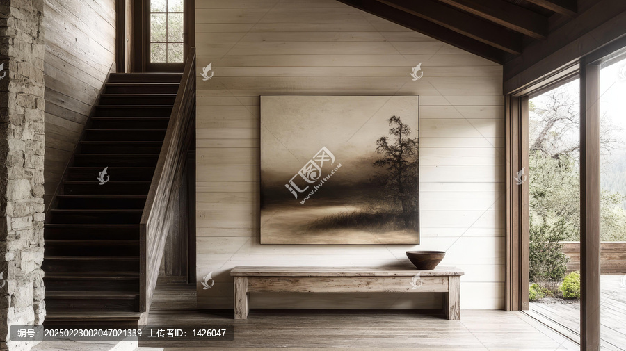 現(xiàn)代鄉(xiāng)村風格木質樓梯室內設計
