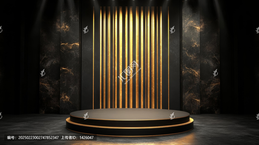 奢華黑色金色展臺展示
