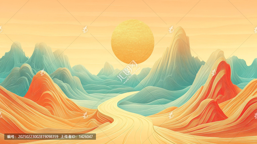 抽象色彩山脈風(fēng)景