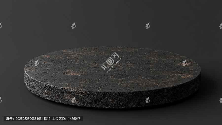 暗色混凝土圓形展示臺(tái)