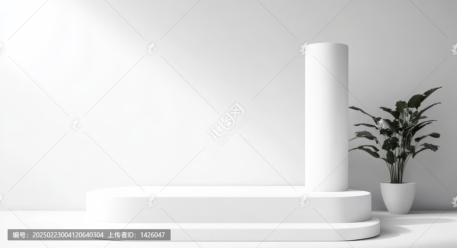 現(xiàn)代極簡白色產(chǎn)品展示臺