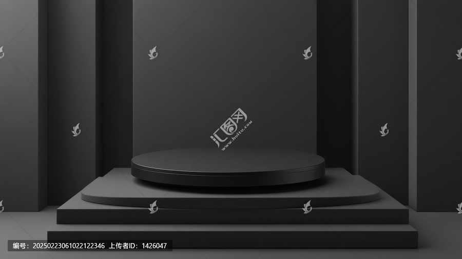 現(xiàn)代抽象深灰色產品展示臺