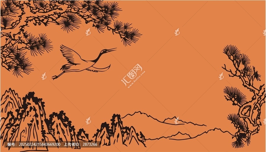 松鶴圖背景