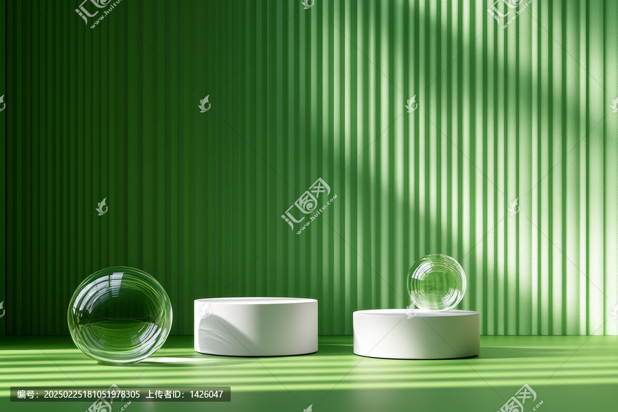 簡約現(xiàn)代綠色產(chǎn)品展示背景