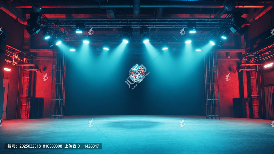 霓虹燈光下的工業(yè)風(fēng)空曠舞廳