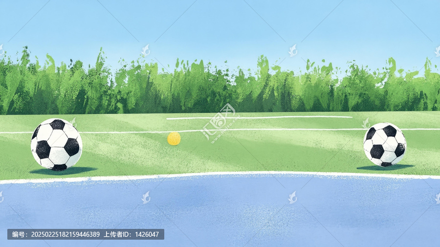 夏季足球場與足球