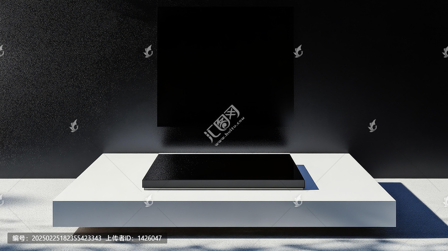 現(xiàn)代極簡黑白電視展示臺