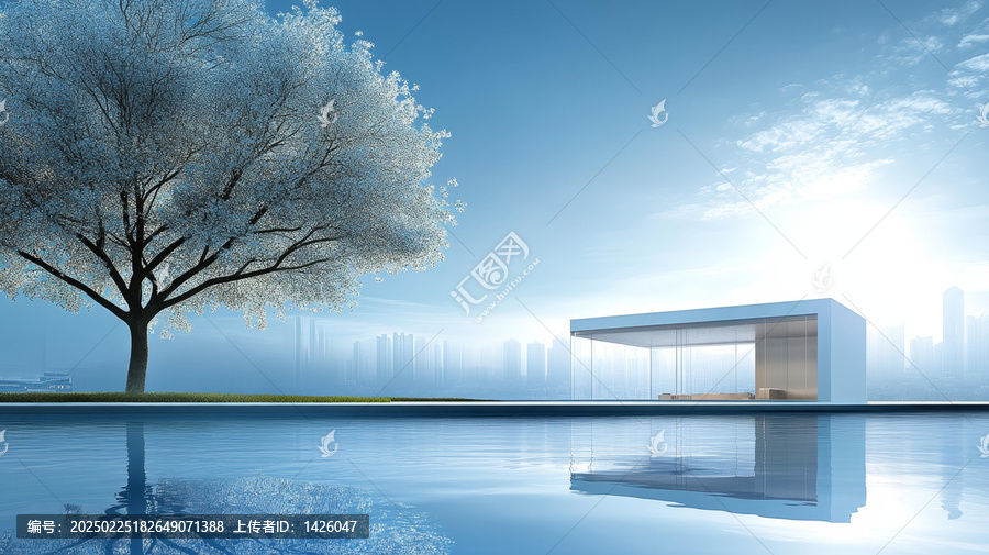 現(xiàn)代建筑與寧靜水景的完美融合