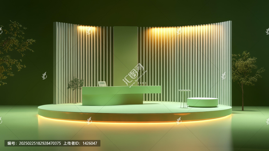現(xiàn)代綠色極簡產(chǎn)品展示臺