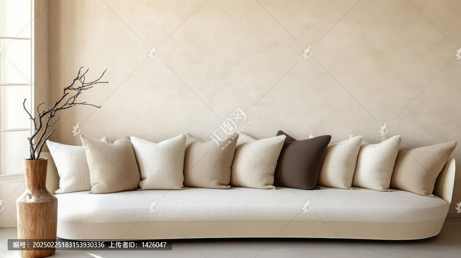 現(xiàn)代極簡(jiǎn)風(fēng)格客廳沙發(fā)及抱枕