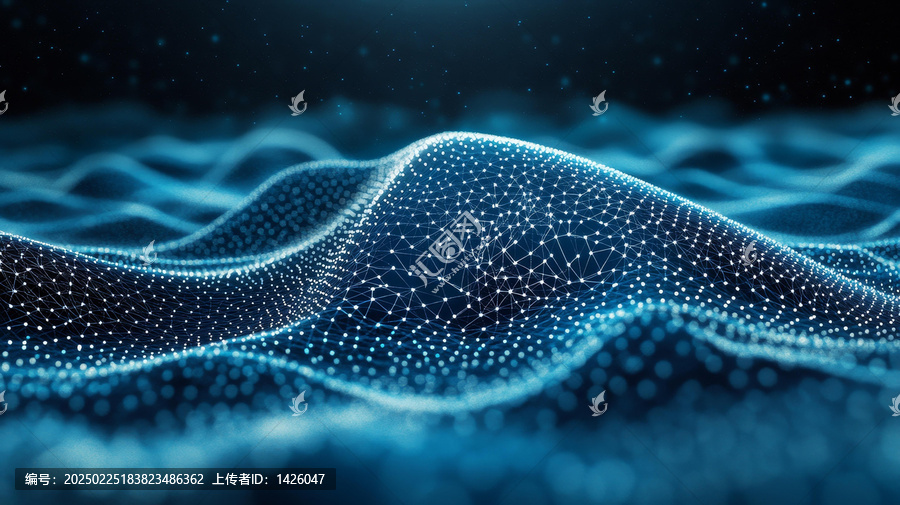 抽象數(shù)字波浪網(wǎng)絡(luò)圖